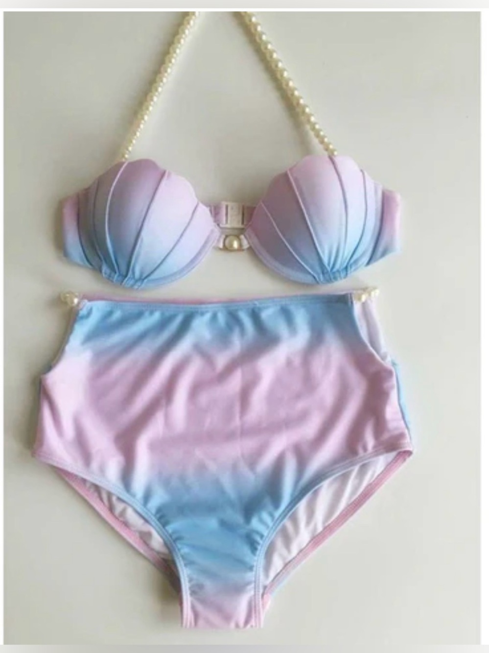 Pastel Mermaid Shell Bikini Set - Pink & Blue
